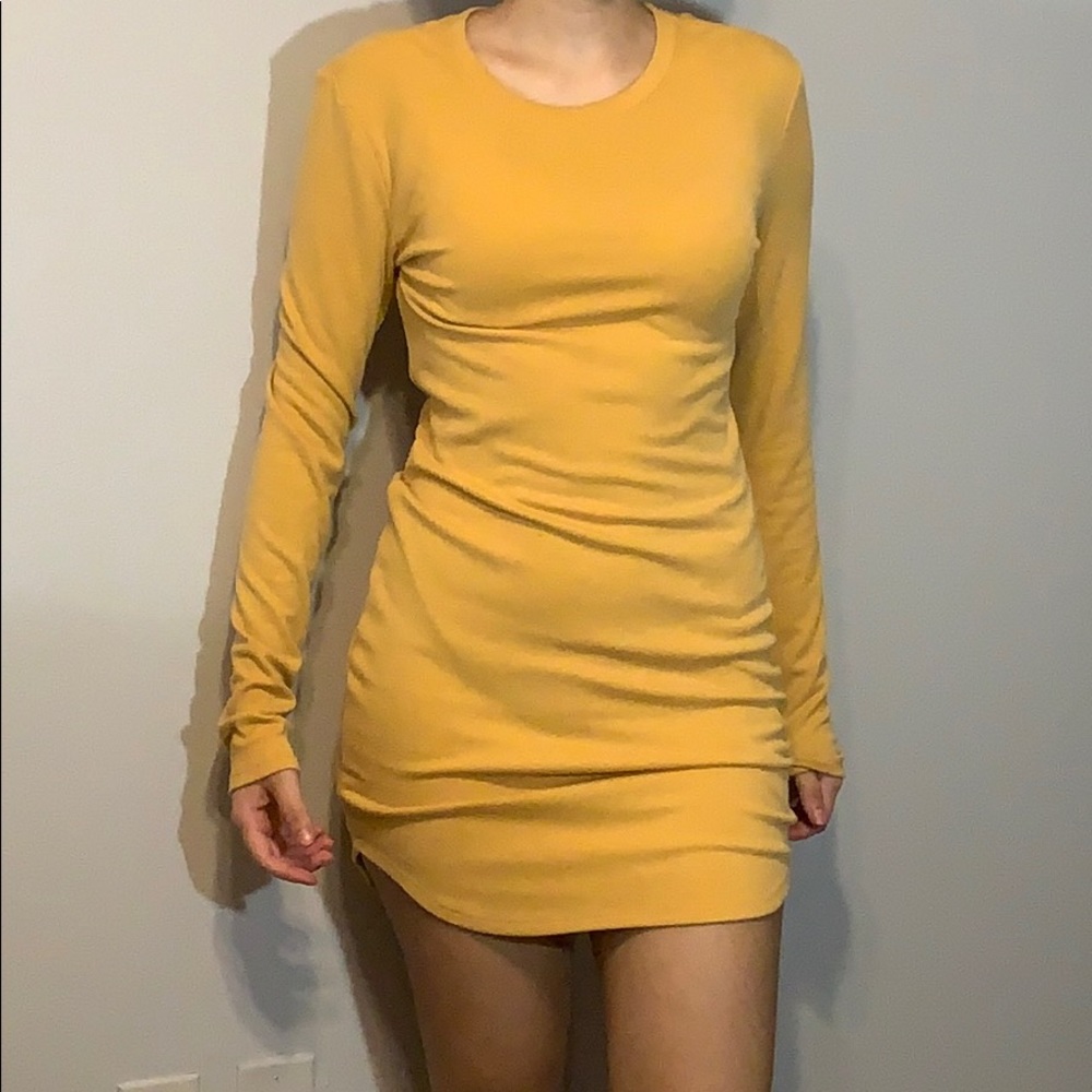 Yellow Long Sleeve Dress.